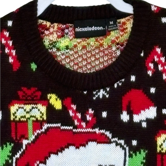 Nickelodeon SpongeBob Square Pants Ugly Christmas Sweater Size M - Picture 3 of 5